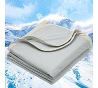 PHF Cooling Blanket 220 x 240 cm, Arc-Chill Q-Max > 0.5 Double-Sided Self-Cooling Blanket, Sweat-Absorbing and Breathable Grey Bed Blanket, Sofa Blanket, Travel Blanket (Grey)