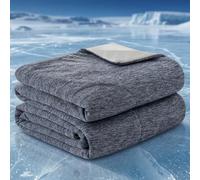 PHF Cooling Blanket King Size for Hot Sleepers Night Sweats, Cold Summer Blanket, Soft Lightweight Breathable Skin-Friendly Bedding, 108"x90", Navy