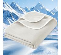 PHF Cooling Blanket Single Size 130 x 150 cm, Double-Sided Cooling for Hot Sleepers (Q-Max 0.46+), Lightweight Breathable Summer Blanket for Night Sweats with Rayon Derived from Bamboo, Grey