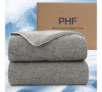 PHF Cooling Duvet for Hot Sleepers Double Size, Summer Blanket with Advanced Arc-Chill Cooling Fibres (Q-Max>0.4),150x200cm Double-Sided Quilted Cooling Blanket for Night Sweats & Pets, Charcoal