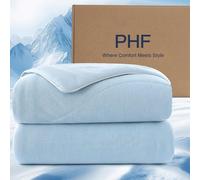 PHF Cooling Duvet for Hot Sleepers King Size, Summer Blanket with Advanced Arc-Chill Cooling Fibres (Q-Max>0.4),220x240cm Double-Sided Quilted Cooling Blanket for Night Sweats & Pets, Sky Blue
