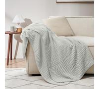 PHF Cooling Muslin Throw XL Blanket 50"x70", 6-Layer Lightweight Gauze Blanket Made from 35% Rayon Derived from Bamboo & 65% Cotton, Breathable & Ultra Soft Cozy for Hot Sleepers, Harbor Mist