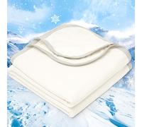 PHF Double Cooling Blanket for Hot Sleepers Twin Size, Arc-Chill Q-Max>0.5 with Double Cooling, Summer Blanket Absorbs Heat to Keep Cool All Night for Night Sweats (Cannoli Cream, 60''x80'')