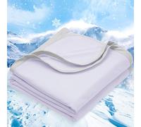 PHF Double Cooling Blanket for Hot Sleepers Twin Size, Arc-Chill Q-Max>0.5 with Double Cooling, Summer Blanket Absorbs Heat to Keep Cool All Night for Night Sweats (Purple, 60''x80'')
