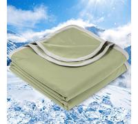 PHF Double Cooling Blanket Super King Size for Hot Sleepers, Double Side Arc-Chill Q-Max>0.5 Cooling Blanket for Night Sweats to Keep Cool, 230 x 270cm, Oil Green