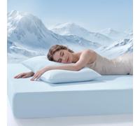 PHF Double-Sided Cooling Fitted Sheet King Size, Q-Max > 0.5, Breathable & Silky Soft for Hot Sleepers & Night Sweats, Fits Mattresses up to 40 cm Deep, Fitted Sheet Only, Ice Blue