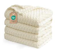 PHF Fleece Blanket Double Size 168x229cm, No Shedding No Pilling Soft Lightweight 3D Jacquard Sherpa Fleece Throw Blanket for Bed, Fluffy Cozy All Season Double Blanket, Cream