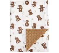 PHF Minky Baby Blanket, 40x50 Inches Soft Double Layer Baby Blankets with Dotted Backing, Receiving Blanket Bed Throws for Newborn, Infant, Babies, Teddy Bear