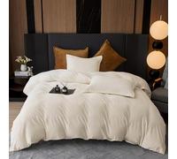 PHF Super Soft Velvet Duvet Cover Queen Size, 3pcs Luxurious Warm Velour Fluffy Bedding Set with 8 Ties, Cozy Breathable Flannel Comforter Cover with Pillow Shams, Zipper Closure, 90"x90", Cream