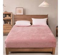 PHF Truly Velvet Fitted Sheet Only California King Size, Luxury Super Soft Cozy Comfy Flannel Bottom Sheet with 15" Deep Pocket, Suitable for Fall Winter and Spring, No Pillowcases, Pink