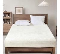 PHF Truly Velvet Fitted Sheet Only Queen Size, Luxury Super Soft Cozy Comfy Fleece Bottom with 15" Deep Pocket, Suitable for Fall Winter and Spring, No Pillowcases, Snow White