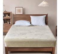 PHF Truly Velvet Fitted Sheet Only Twin Size, Luxury Super Soft Cozy Fuzzy Fleece Bottom Sheet, Deep Pocket Up to 16",Strenghth Elastic Band, Suitable for Fall Winter Spring, No Pillowcases, Sand