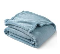 PHF Ultra Soft Fleece Blanket Double Size 150 x 200cm, No Shed No Pilling Luxury Plush Cozy Flannel 280GSM Lightweight Throw Blanket for Bed, Couch, Chair, Sofa Suitable for All Season, Dusty Blue