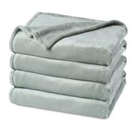 PHF Ultra Soft Fleece Blanket Single Size 130x150cm, No Shed No Pilling Luxury Plush Cozy Flannel 280GSM Lightweight Throw Blanket for Bed, Couch, Chair, Sofa Suitable for All Season, Sage Green
