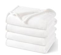 PHF Ultra Soft Fleece Blanket Super King Size 230x270cm, No Shed No Pilling Luxury Plush Cozy Flannel 280GSM Lightweight Throw Blanket for Bed, Couch, Chair, Sofa Suitable for All Season, White