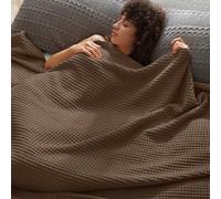 PHF Ultra Soft Waffle Weave Blanket Queen Size 90"x 90"- Washed Lightweight Breathable Cozy Woven Blanket for Bed - Aesthetic Decor for Couch Bedding Sofa Home Car - Chocolate