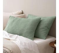 PHF Ultra Soft Waffle Weave Pillow Shams Standard Size, No Insert, 2 Pack 20" x 26" Pillowcases,Breathable & Skin-Friendly Pillow Cases, Stylish Decorative Bed Pillow Cases Covers, Sage Green