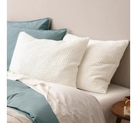 PHF Ultra Soft Waffle Weave Pillow Shams Standard Size, No Insert, 2 Pack 20" x 26" Pillowcases,Breathable & Skin-Friendly Pillow Cases, Stylish Decorative Bed Pillow Cases Covers, Coconut White