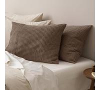 PHF Ultra Soft Waffle Weave Pillowcases Standard Size 20'' x 26'' 2 Pack, No Insert, Breathable Skin-Friendly Pillow Shams, Decorative Waffle Weave Cushion Cover Pillow Case Covers, Cocoa Brown