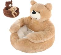 PHFDQKG Cute bear hug dog and cat bed, teddy bear dog bed with a non-slip, removable bottom, suitable for both cats and dogs