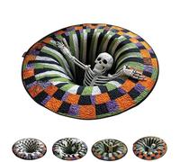 PHFDQKG Halloween 3D carpet, Halloween optical illusion carpet, soft and durable fabric, perfect for home party favors