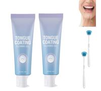 PHFDQKG Tongue Cleaning Gel Set (Includes Brush), Probiotic Mint Tongue Cleaning Kit, Mint Freshening Formula