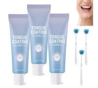 PHFDQKG Tongue Cleaning Gel Set (Includes Brush), Probiotic Mint Tongue Cleaning Kit, Mint Freshening Formula