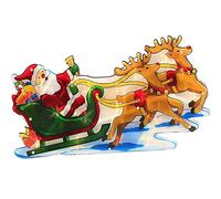 PHG Fancy Decorative Large Double-Sided Window Silhouette | Glittering Window Silhouette | Christmas Decoration for Home | Silhouette Decoration Led Window Lights with Metallic Effect (Santa Sleigh)