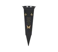 PHG Limited Edition Graveside Flower Vase with Personalised Verse | Unique Grave Side Flower Pot | Memorial Gift for Loved One | Durable Plastic Flower Holder | 33 x 11 (Friend Black)