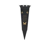 PHG Limited Edition Graveside Flower Vase with Personalised Verse | Unique Grave Side Flower Pot | Memorial Gift for Loved One | Durable Plastic Flower Holder | 33 x 11 (Husband Black)