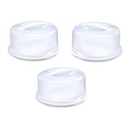 PHG Plastic Reusable Storage Cake Box- Food Storage Container-Cake Storage Box- Plastic Takeaway Containers with Lid- Storage Container Lockable Lid Cover Box Multipack Offer (Three Pack Round)
