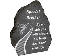 PHG Special Personalised Stone Memorial | Classic Decoration Piece | Eye Catchy Keepsake | Lovely Remembrance Gift | Stylish Decor | Home Improvement - Black (Brother)