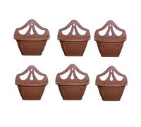 PHG Wall Flower Planters | Outdoor Plastic Planters | Balcony Garden Planters | Garden Wall Planters | Terracotta (Pack of 6)