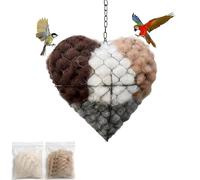 PHHCA 2026 New Handmade Alpaca Wool Bird Nesting Heart House, Refillable Outdoor Gift for Garden Birds Hummingbirds Lovers, Winter Home Decor(1pcs)