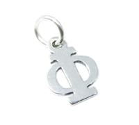 Phi Greek Alphabet sterling silver charm .925 x 1 Symbols PHI charms