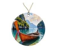 Phi Phi Islands Ornament - Ceramic Thailand Christmas Ornament - Travel Lover - Thailand Vacation Keepsake - Travel Souvenir Printed on Both Sides