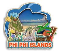 Phi Phi Islands Thailand 3D Fridge Magnet Wooden City Travel Souvenir Refrigerator Stickers Home Kitchen whiteboard Decor