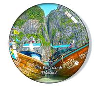Phi Phi Islands Thailand Fridge Magnet Refrigerator Freezer Magnet Souvenir Decoration Magnet Sticker Glass Crafts