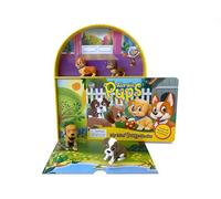 Phidal Adorable Pups My Mini Busy Books - Activity Books for kids, 10-page storybook, 4 figurines, a foldable play mat