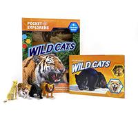 Phidal Wild Cats Pocket Explorers - Activity Books for kids, 22-page fun facts book, 4 figurines