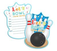 PHIEZC 15 Bowling Invitation Cards, Invitation Cards, Birthday Invitation Cards for Kids, Invitation Cards for Boys and Girls