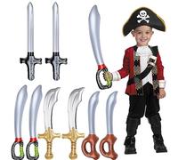 PHIEZC 8 Pieces Inflatable Pirate Knife, Sword, Balloons for Pirate Cosplay, Halloween, Theme Party Decorations