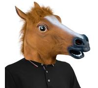 PHIEZC Horse Mask, Halloween Mask, Animal Mask, Latex Mask, Halloween Horse Mask, Christmas Party Decoration, Adult Horse Mask (Brown)