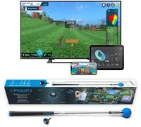 PHIGOLF2 Home Golf Game Simulator: Enjoy Interactive Golf with Motion Sensor & Swing Stick for Indoor & Outdoor Fun - 38,000+ Courses Worldwide, Compatible with Android, iOS, App & E6 Connect
