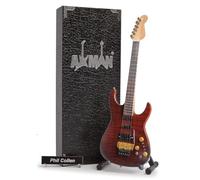 Phil Collen - Miniature Guitar Replica - Music Gifts - Handmade Ornamental 1/4 Scale - Includes a Display Box, Name Tag and Miniature Guitar Stand
