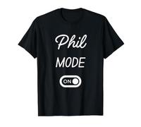 Phil Mode On Name Value Graphic T-Shirt, Men, Black, XL