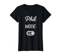 Phil Mode On Name Value Graphic T-Shirt, Women, Black, S