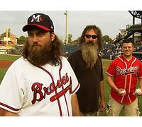 Phil Robertson throws out the first pitch