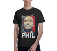Phil Singer Collins Men's Shirt - Rock Style Men's Short-Sleeved Standard Cotton T-Shirt Classic Music Graphic Tshirt for Music Festivals and Daily wear X-Large