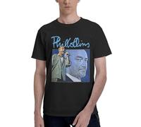 Phil Singer Collins Men's Shirt - Rock Style Men's Short-Sleeved Standard Cotton T-Shirt Classic Music Graphic Tshirt for Music Festivals and Daily wear X-Large